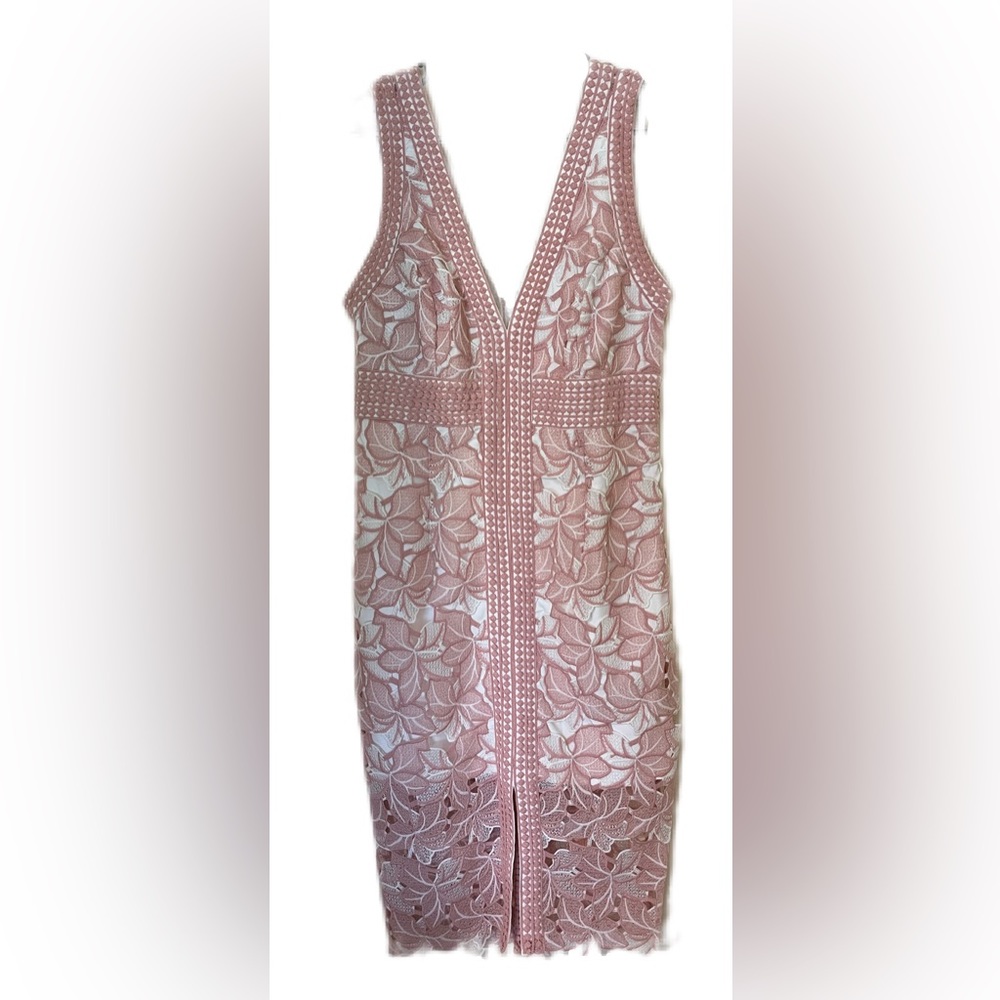Bardot Pink and White Dress